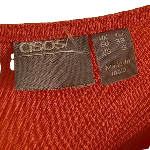 Asos orange v-neck date night spaghetti strap romper jumpsuit one pc. shorts set - Picture 7 of 9